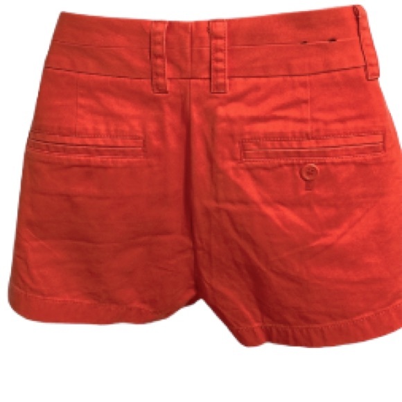 J CREW Orange Chino Short Shorts with Pockets Womens Size 0 - Picture 2 of 16